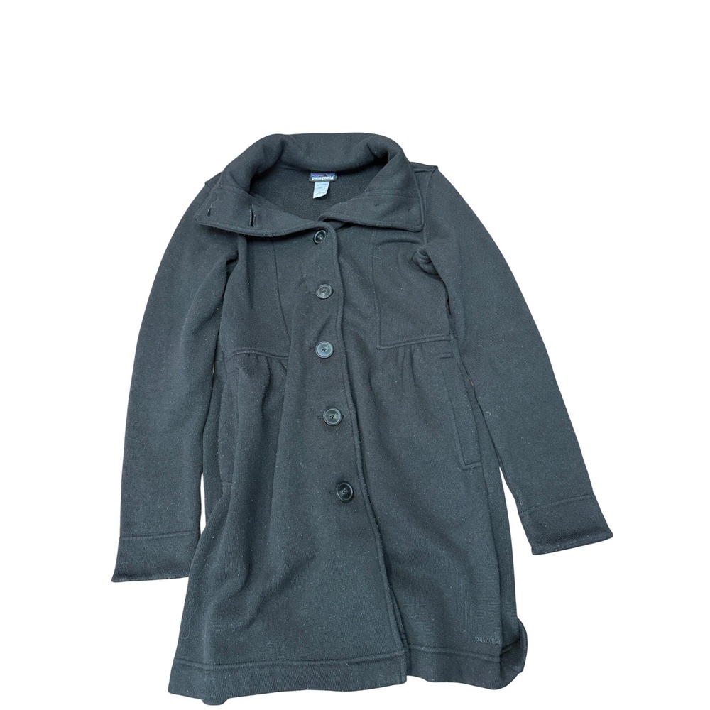 Patagonia Womens Black Better Sweater Button Front Fleece Coat Jacket Size M